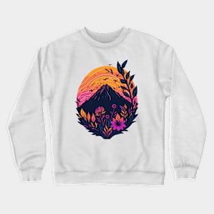 the nature's flowers and mountains Crewneck Sweatshirt